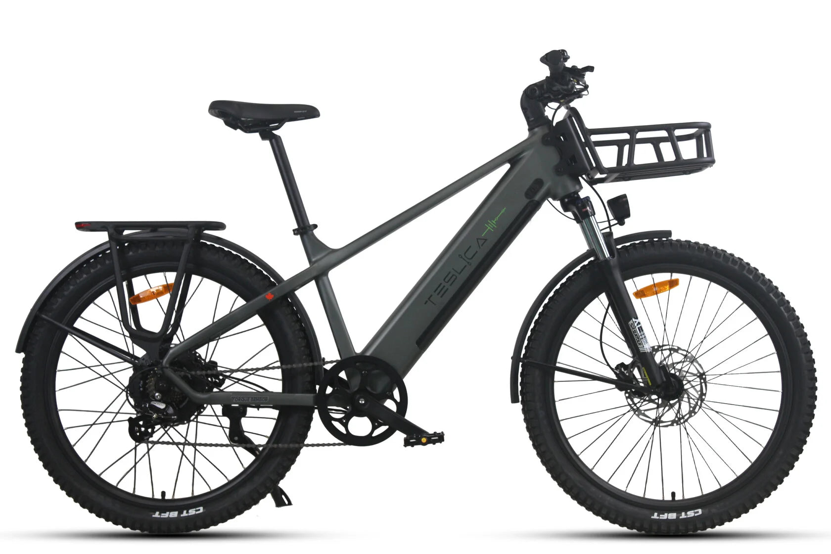 Electric bike with 27 x 2.4 tires designed for trail riding